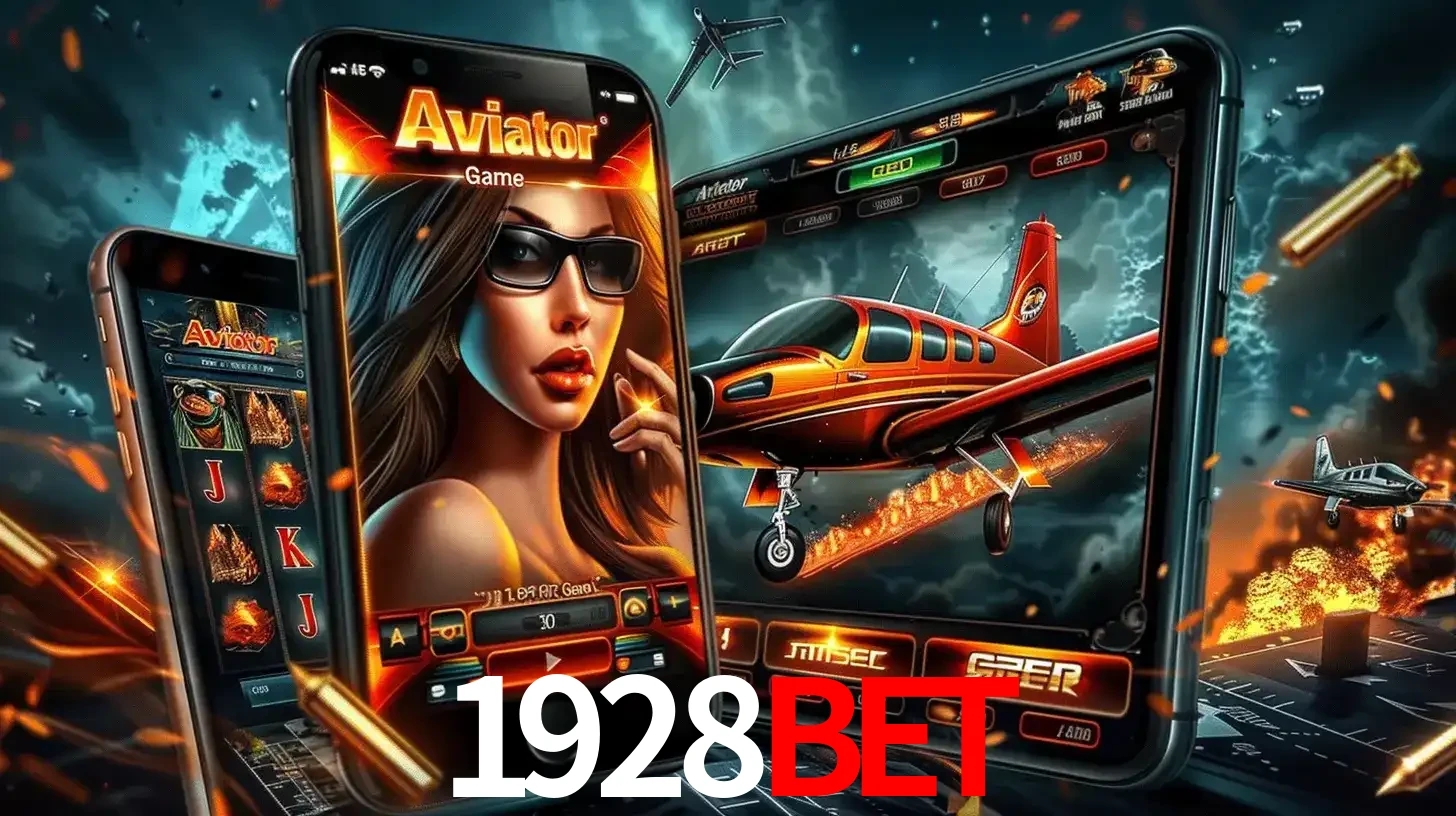 O popular jogo de apostas Aviator exibido em vários celulares e tablets, mostrando a interface emocionante e a ação de voo disponíveis para jogar agora no 1928BET.